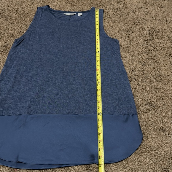 Gorgeous Lands End Tunic Style Tank-Sz M(10/12)-Satiny Trim-Blue-Rayon - Picture 12 of 16